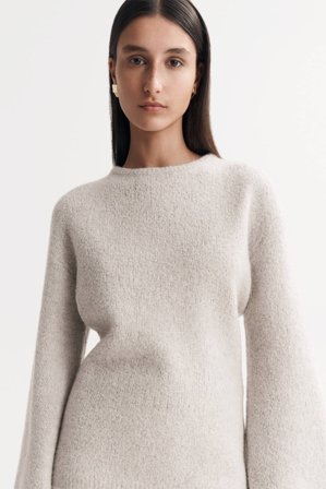 Soft Goat - Boucle Top - Women cashmere sweater - L - Sand