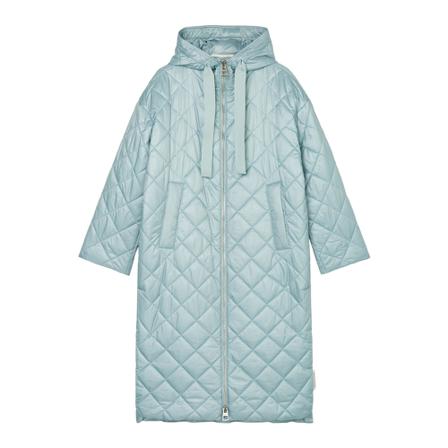Marc O'Polo, Loose hooded quilted coat Blauw, Dames, Maat:L