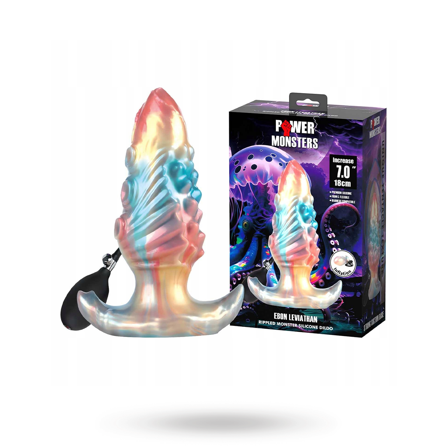 Ebon Leviathan Rippled Monster Silicone Dildo 18 cm - Sexleker Vuxen: Vibrator, dildo & massajestaver