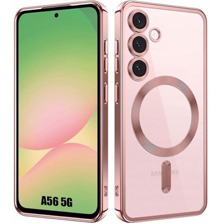Beskyttelsesskal - BOOLING - til Samsung Galaxy A56 5G - Rosa - Stødabsorberende - Med magnetisk cirkel