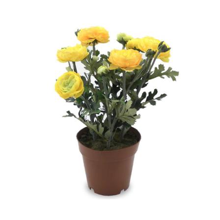 Konstblomma Ranunkel 41 Cm Hög 2 Pack Grön Gul