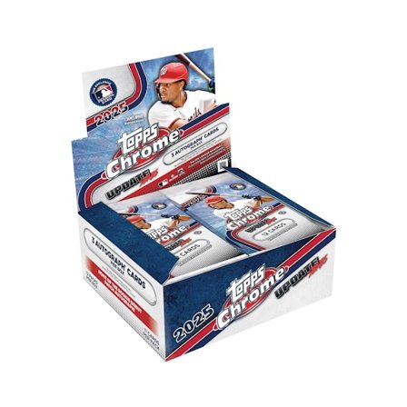 Topps - Negro Trading Cards - Chrome Baseball 2025 Update Series Jumbo Box - 12 Packs (132 Cards) @ Hatstore