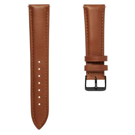 Correa de reloj de cuero marrón claro de 18 mm con hebilla negra - De liberación rápida para hombres - Correas para relojes