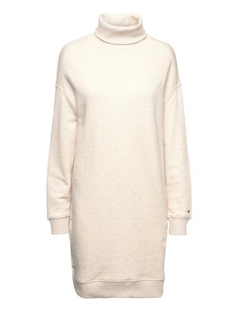 Rlx H Ycom Rollnk Short Drs Ls Knälång Klänning Creme Tommy Hilfiger