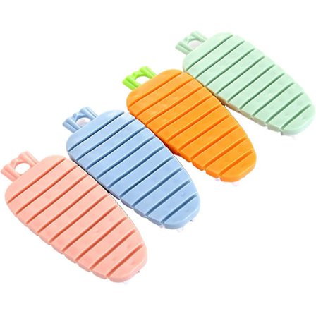 Grøntsagsrengøringsbørste Bøjbar Fleksibel Skrubbørste Gulerodsformet Multifunktionel Grøntsagsrengøringsværktøj Med Komfortabelt Greb Børstehår (blå+