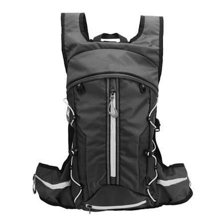 Sykkelryggsekk Nylon Lett Foldbar Utendørs Ryggsekk for Løping Vandring Sykling Camping Svart