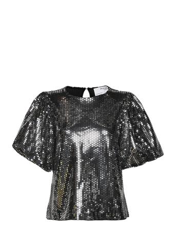 Slfsandy 2/4 O-Neck Top B Blouses Short-sleeved Grå Selected Femme