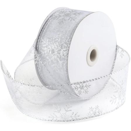 6,3 cm julebånd, 10 m juletræsbånd, organza R