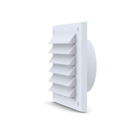 Fresh 182701 Gitter 150x150 mm hvit med hvit stos, Ventilasjon