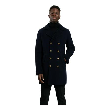 Daniele Alessandrini Double-Breasted Coats Blå, Herre Uldfrakker