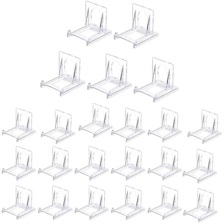 24 st transparenta displayställ av plast, justerbara transparenta displayställ av plast, multifunktionella displayhållare