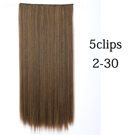 Syntetisk 22 32 tum 5 Clips Hårförlängning Värmebeständig falska hårstycken Långa vågiga frisyrer Clip In Hair Extensions