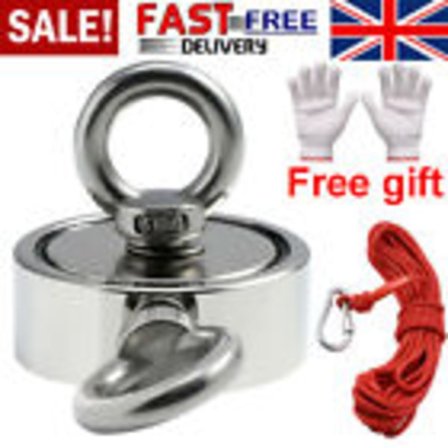 500 kg 75 mm Vahva Magneettikalastus Metallinpaljastin 10 m Köysi 2-puolinen Neodyymi-XS2-