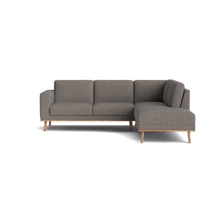 Norse hjørnesofa, højrevendt, Alpine Grå, Komfortabel PU skum, 250x206x87cm - Sofa, hjørnesofa