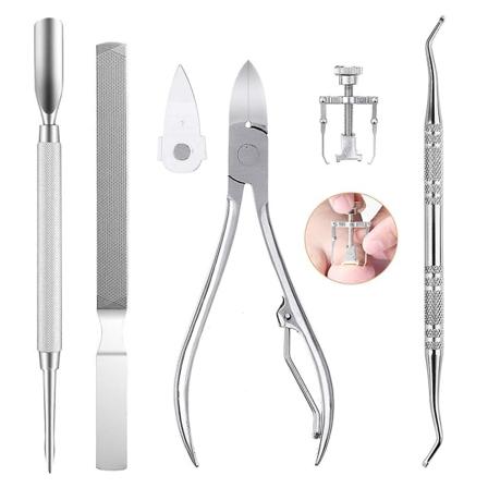 Sarja, 6 kpl Sarjan kynsileikkurit valmistettu korkealaatuisesta ruostumattomasta teräksestä, sarja Ammattimainen jalkojenhoito sisäänkasvaneisiin 