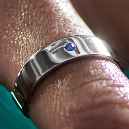 Adrian 925 sterling-hopeasormus sinisellä zirkoniakivellä for Men