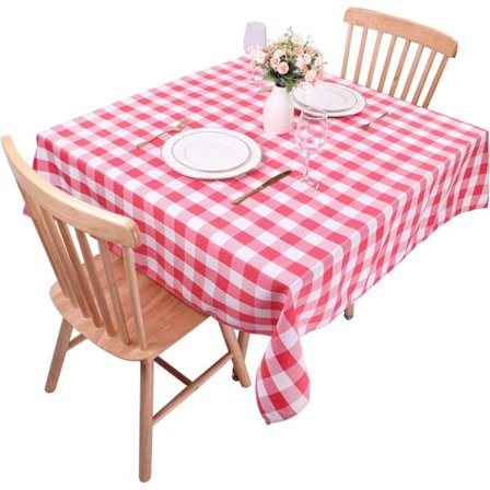 Punainen ruudullinen pöytäliina polyesteri 140x140cm, neliönmuotoinen ruudullinen pöytäliina, tahrankestävä ja rypistymätön