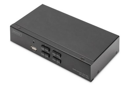 Digitus KVM Switch 4x1 DP DP Out USB 4 x DP + 4x USB +4 Speaker + 4 Micro IN