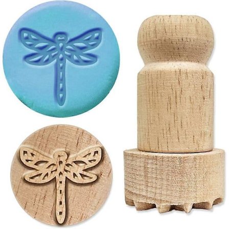 Puuleimasimet kahvalla 4,5 x 2,5 cm, sudenkorentokuvio, puiset savileimasimet, puukahvainen keramiikkatyökaluleimasin, luonnollinen pyöreä puuleimasin