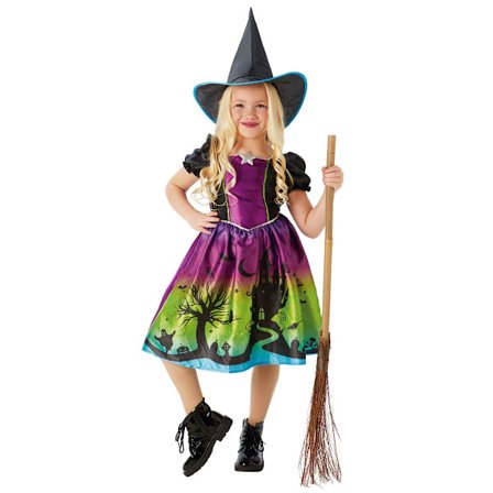 Rubies Häxklänning Halloween Kostym Klänning 3-4 År Lila/Svart