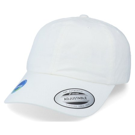 Yupoong - White unconstructed Czapka Z Daszkiem - White Ecowash Dad Cap @ Hatstore