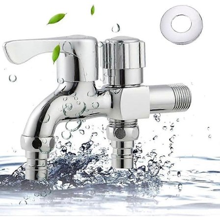 Pesukoneen hana, kaksoisulostuloinen puutarhana, kaksoisviemärin hana, G 1/2 kierre