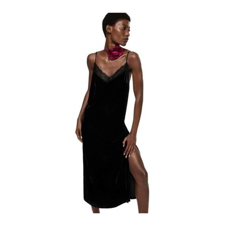 Mango Lace camisole Klänning svart, Dam, Dam, Storlek: L