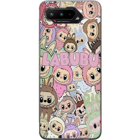 Kompatibelt Mobildeksel til Asus ROG Phone 5 Rosa kawaii-komposisjon med søte tegnede karakterer og myke former