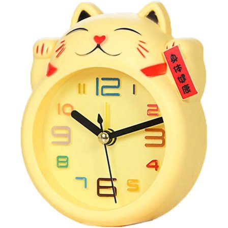 Lykkekatt Vekkerklokke Plast Bordklokke Lykkekatt Skrivebordsdekorasjon