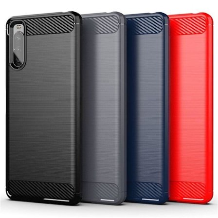 SKALO Sony Xperia 10 III Armor Carbon Stöttåligt TPU-skal - Fler färger