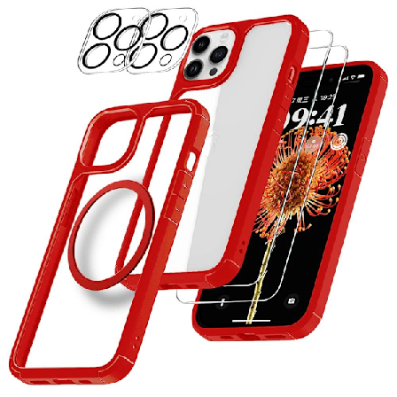 [6in1] Boom iPhone 13 Pro Max Taske Kameralinsedæksel i hærdet glas MagSafe-ring