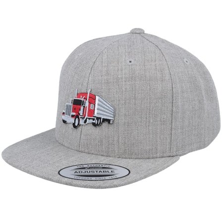 Kiddo Cap - Grijs snapback Cap - Kids Semi Truck Trailer Heather Grey Snapback @ Hatstore