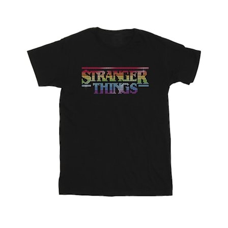 Netflix Girls Stranger Things Rainbow Dot Logo Bomull T-shirt 1