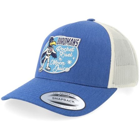 Iconic - Blå trucker Keps - Birdmans Rocket Retro Blue/Beige A-frame Trucker @ Hatstore