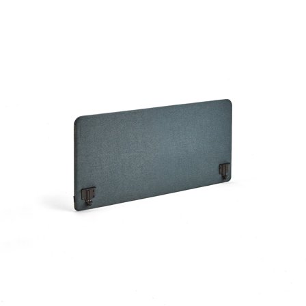 Tischteiler ZONE, schwarze Halterungen, 1400x650x36 mm, Stoff Etna, Petroleumblau