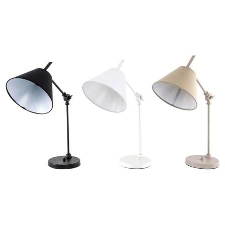 Bordslampa Dkd Home Decor Svart Beige Metall Tyg Polyester Vit 2