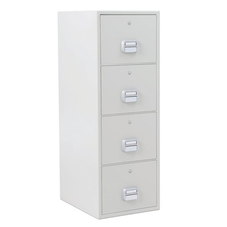Fireproof filing cabinet SHELL, 90 min. key lock, A4/foolscap, 4 drawers, 1500x520x680 mm