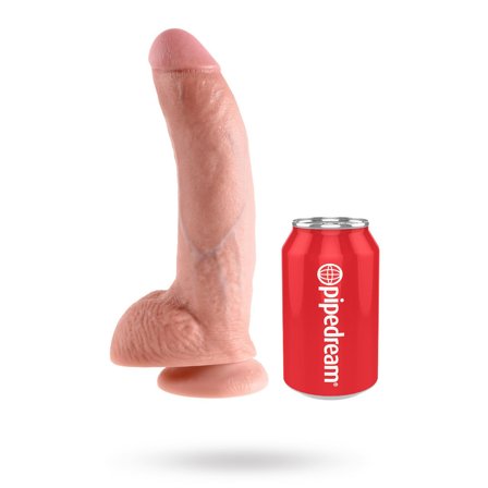 Dildo med Pung 26 cm - Ljus Hudfärg - Vuxen.se - Stor, tjock dildo-King Cock