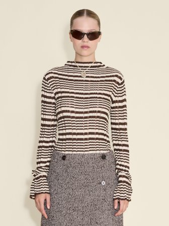 Holzweiler - Rib Stripe Turtleneck - Brown Mix - Womens - Extra Small
