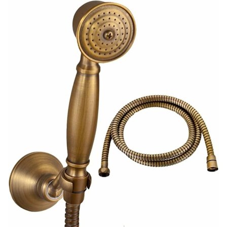 Solid messing bruseshoved + 1,5 m bruseslange -DENUOTOP