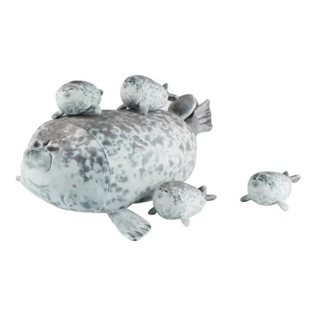 40 cm Mamma och son Säl femdelars plyschleksak Tätningsdragkedja leksak