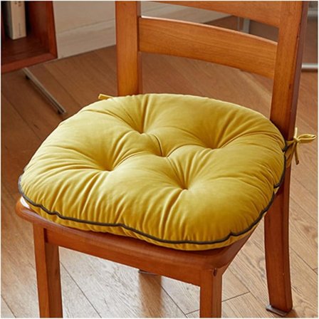 Keittiön istuintyynyt, liukumattomat tuolinpehmusteet, samettikankaiset tuolityynyt nauhoilla - A, 42x40cm (1 KPL)