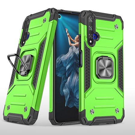 QU-Fuld Beskyttelse Bærbar Stand Ring Kickstand Telefon Cover Kompatibel med Huawei Honor 20