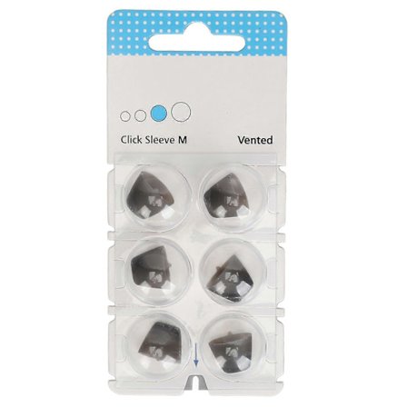 6 st Silikon Click Sleeve Tillbehör Skydda Öron Tvättbar Ljudförstärkare Click Sleeve Svart M