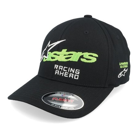 Alpinestars - Black flexfit Czapka Z Daszkiem - Entitled Hat Black/Green Flexfit @ Hatstore