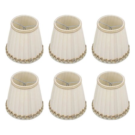 6 stk. Små lampeskjermer, trygge, myke, enkle å installere, moderne, lette bordlampeskjermer for E14-pære