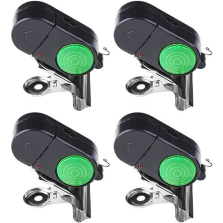 4-pack fiskebettlarm med LED-ljus och ljud