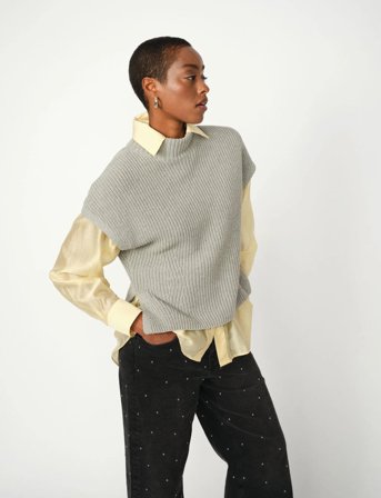 MOS MOSH Mmbiola Bine Knit Vest - Grey - XS