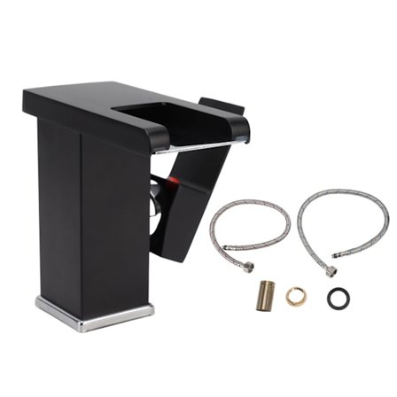 Antikk Messing Baderomsvask Kran Ettgreps Blandebatteri med Slanger for Hjemmekjøkken