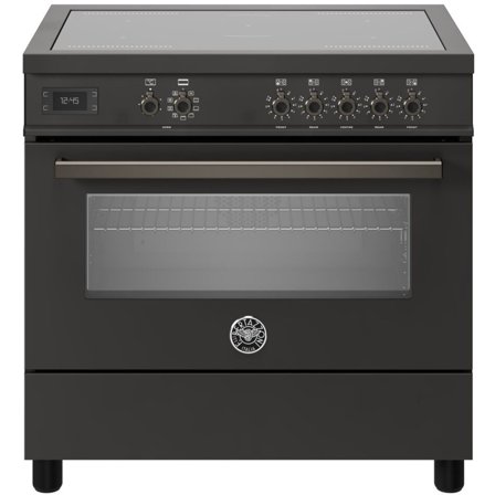 Bertazzoni PRO95I1ECAT Professional induktionskomfur med ovn 90 cm, mat sort - Carbonio, ral 9011 pantone black 6 | KitchenOne